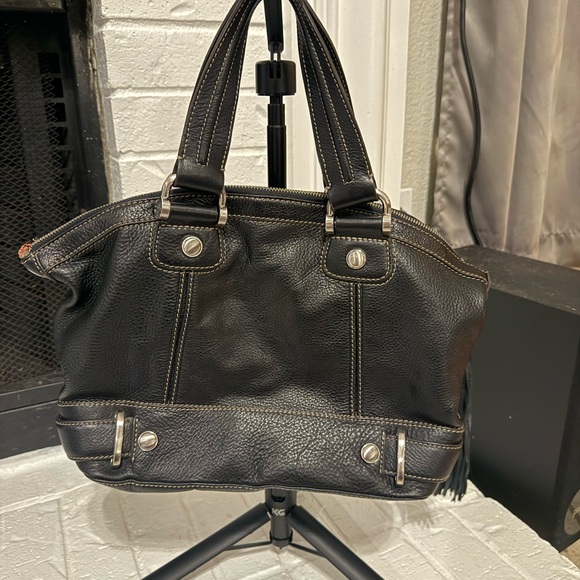 B Makowski Black Leather Handbag - Picture 2 of 7